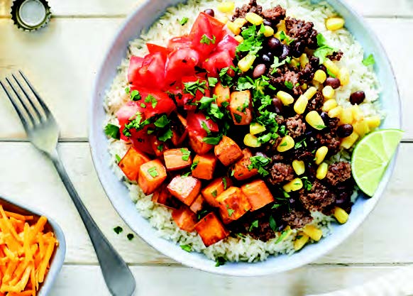 Beef + Bean Burrito Bowls