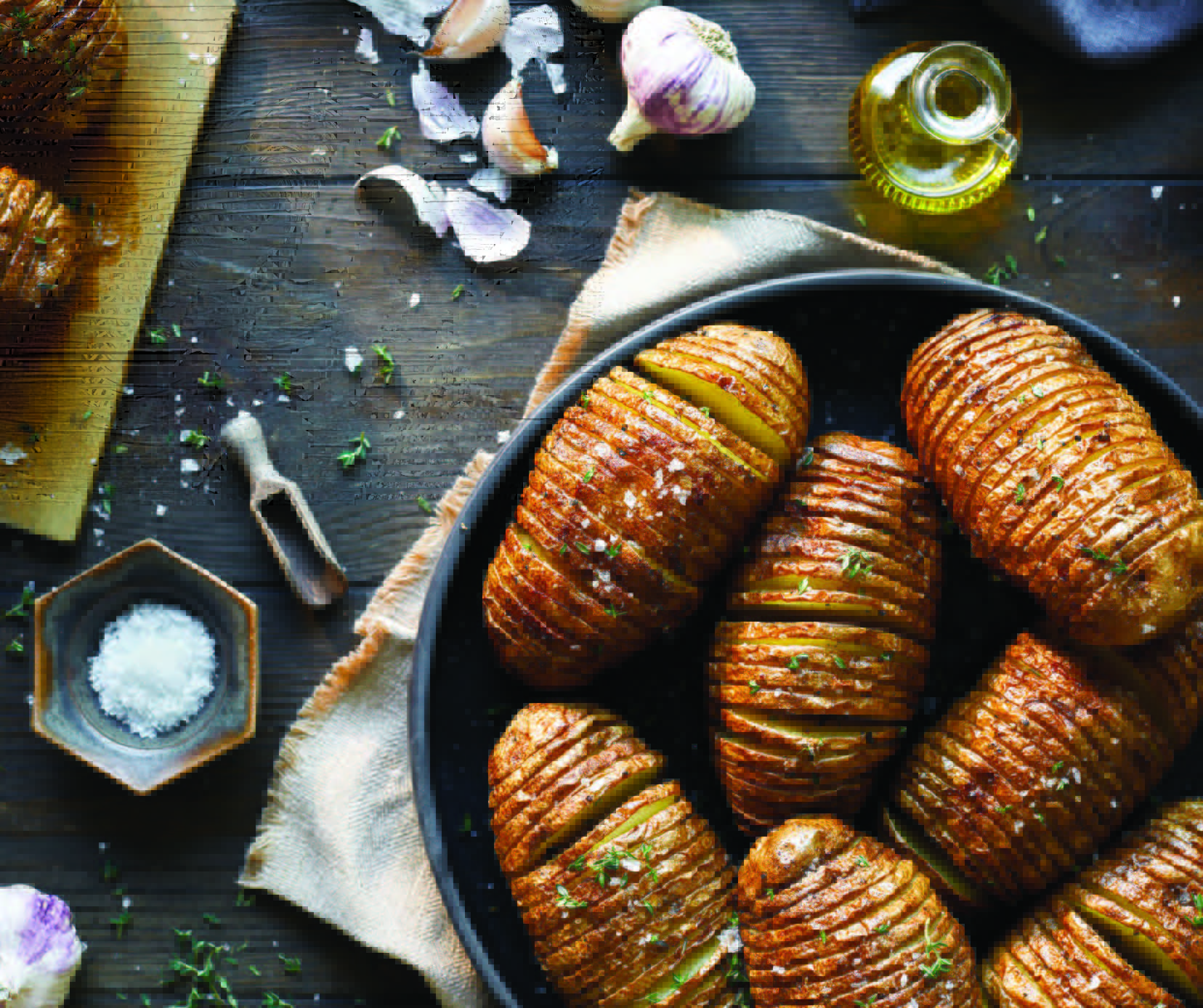 Hasselback Potatoes with Homemade Ranch Sauce